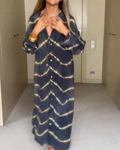 BOMEA - Abito a maniche lunghe a righe Boho - Amavia Milano