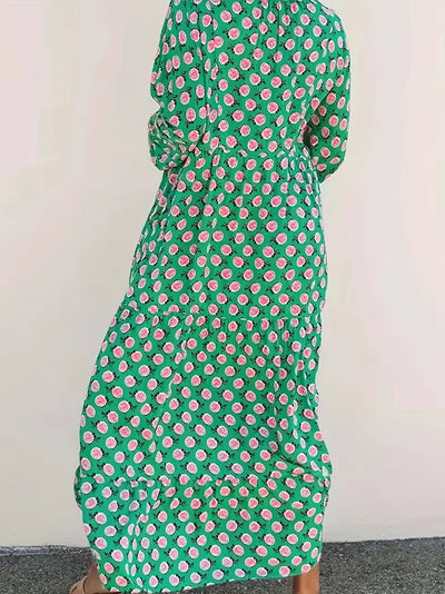 Cassandra - Vestito da donna con stampa geometrica a vita alta - Amavia Milano