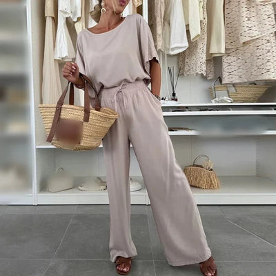 Juie | Completo 2 pezzi chic e casual con pantaloni larghi - Amavia Milano