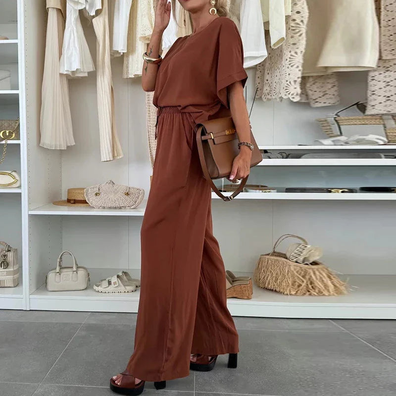 Juie | Completo 2 pezzi chic e casual con pantaloni larghi - Amavia Milano