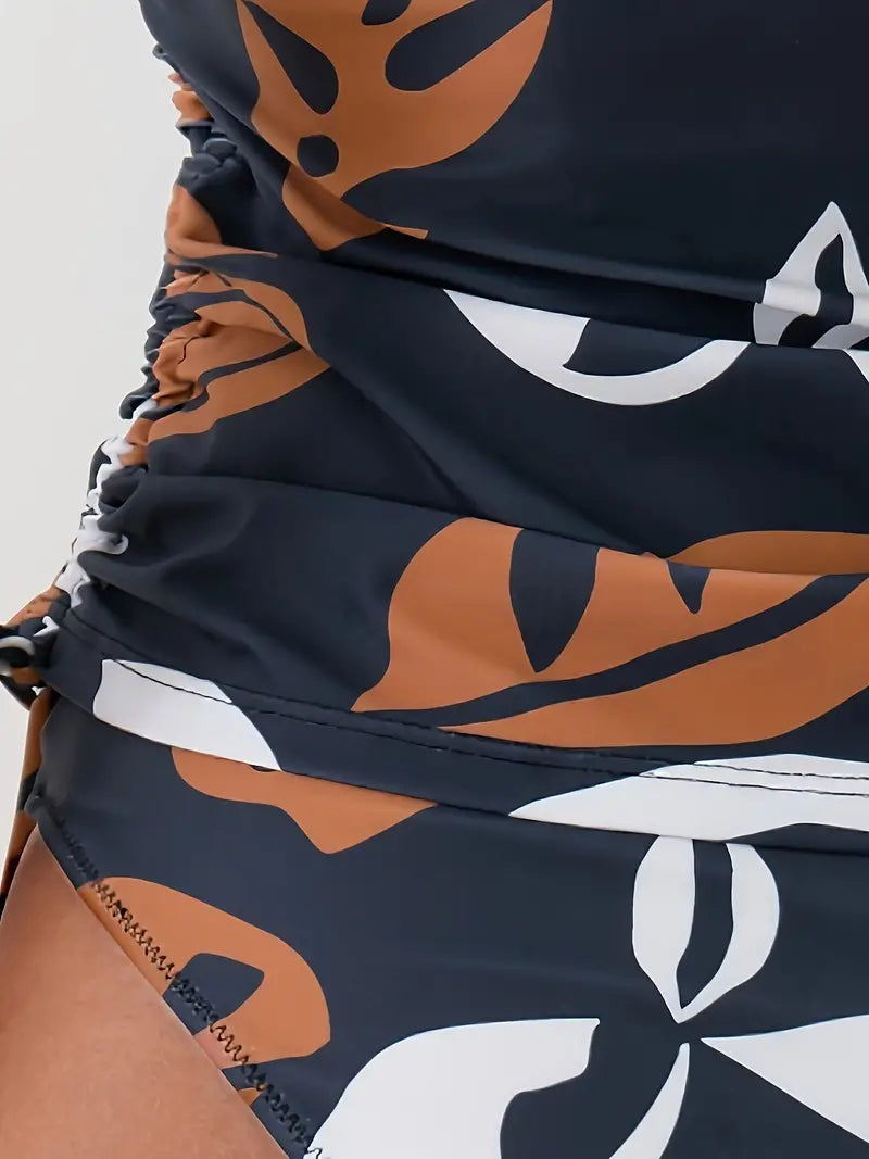 Tankini Venere - Bikini con Stampa Tropicale a Foglie - Amavia Milano