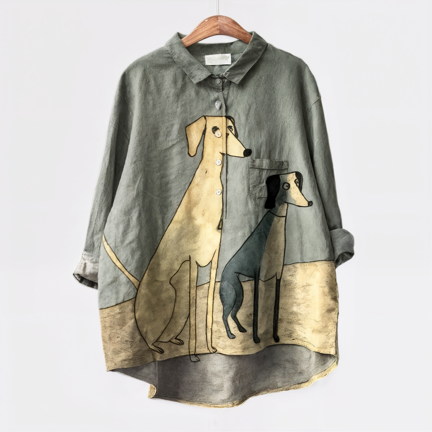 Palmira | Camicia Oversize con Design Canino e Comfort Quotidiano per un Look Spensierato - Amavia Milano