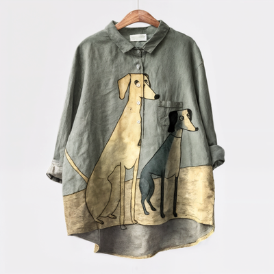 Palmira | Camicia Oversize con Design Canino e Comfort Quotidiano per un Look Spensierato - Amavia Milano