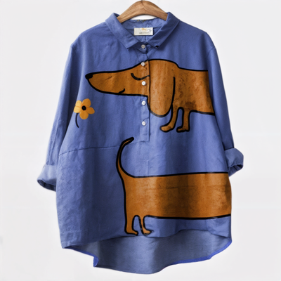 Palmira | Camicia Oversize con Design Canino e Comfort Quotidiano per un Look Spensierato - Amavia Milano