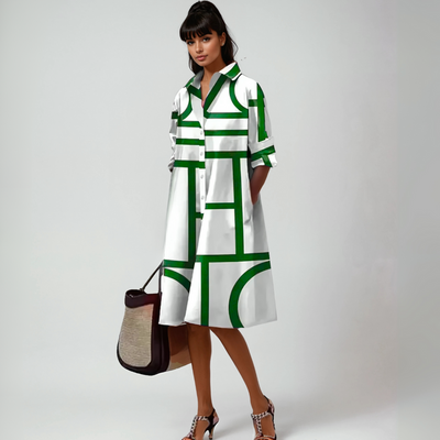 SELENE™ | ABITO MIDI CON MOTIVO GEOMETRICO - Amavia Milano