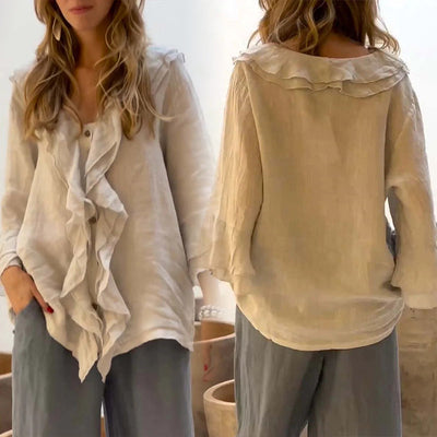 ARIANNA | Blusa Elegante con Volant Morbidi e Vestibilità Fluida per Ogni Giorno - Amavia Milano