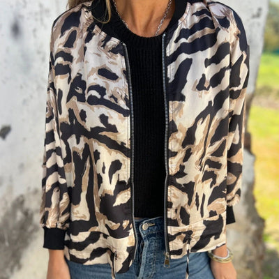 Zaira | Giacca con Zip a Motivo Zebra - Amavia Milano