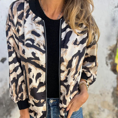 Zaira | Giacca con Zip a Motivo Zebra - Amavia Milano